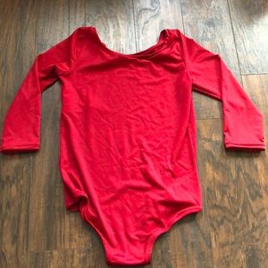 Red 3/4 sleeve bodysuit